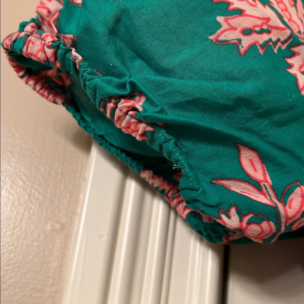 J. Crew Smocked Green and Pink Puff Short Sleeve Floral Dress NEW Sz S - Picture 4 of 7